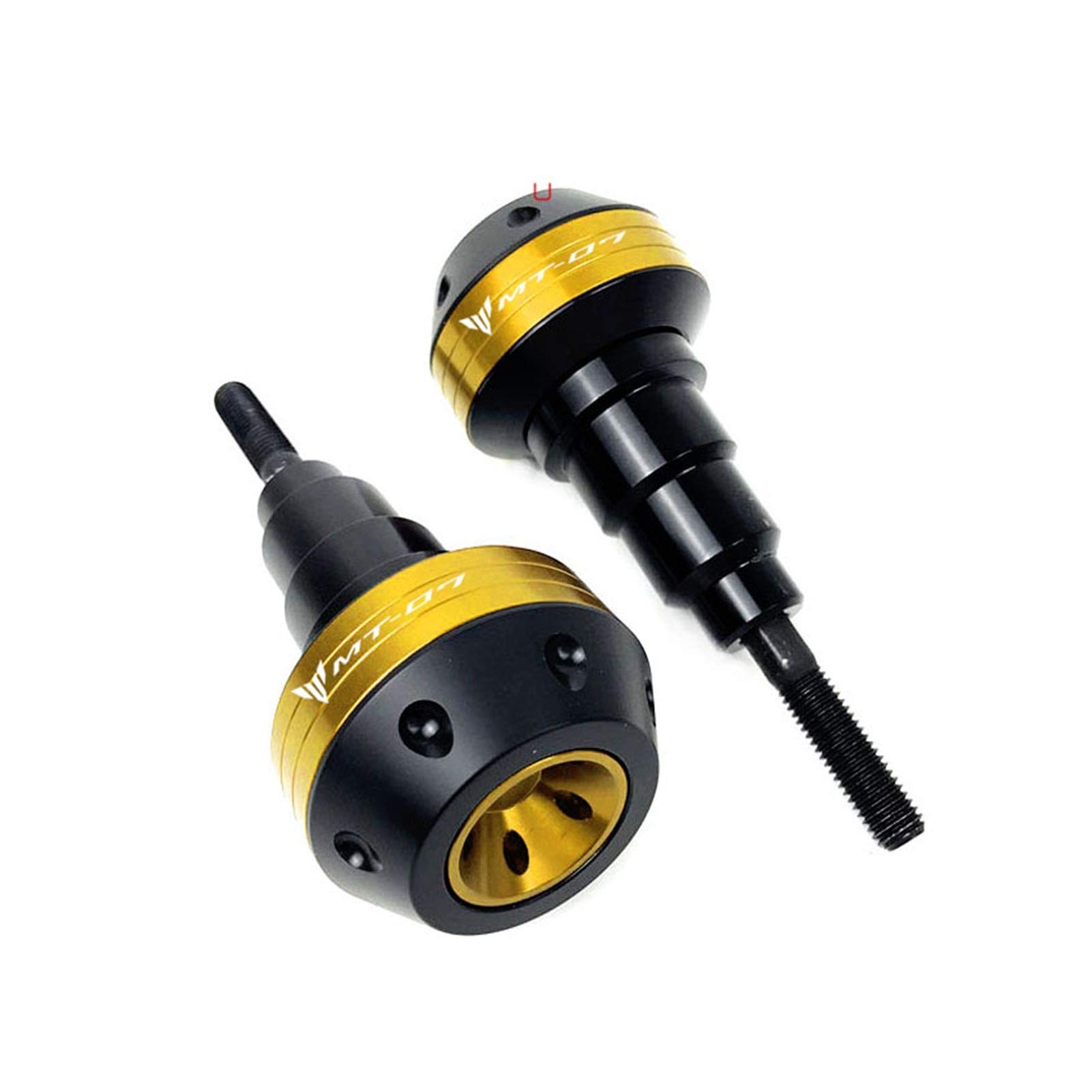 Yamaha MT-07 MT-09 Motorcycle Frame Sliders (2014-2021) - Aluminum Crash Protectors, Fairing Side Guards - Gold Color | Impact Protection for Street Riding & Parking Safety