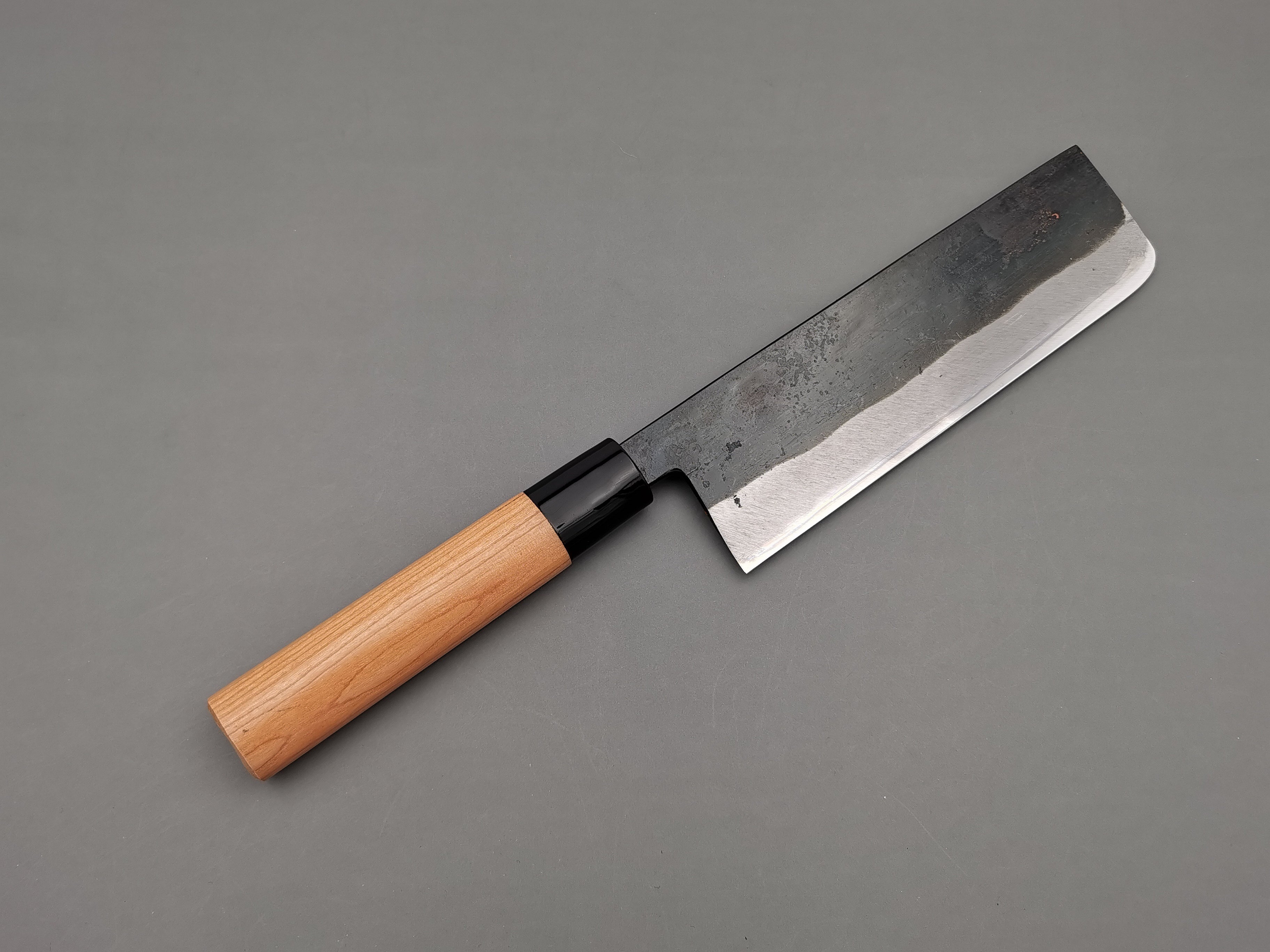Premium Japanese Nakiri Knife - Daisuke Nishida White #1 Kurouchi Finish - Perfect for Sushi, Vegetables & Precision Cutting