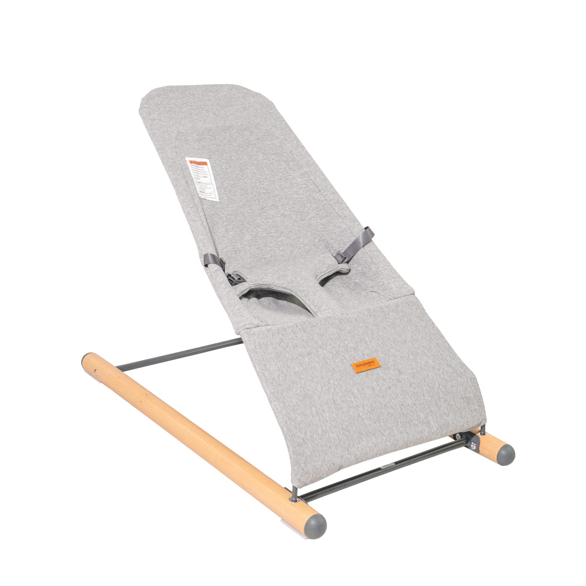 Evolux Baby Bouncer & Portable Lounger - Natural Beechwood Lightweight Infant Chair with Breathable Mesh Support | Perfect for Nursery, Travel & Playtime (Jersey Grey)