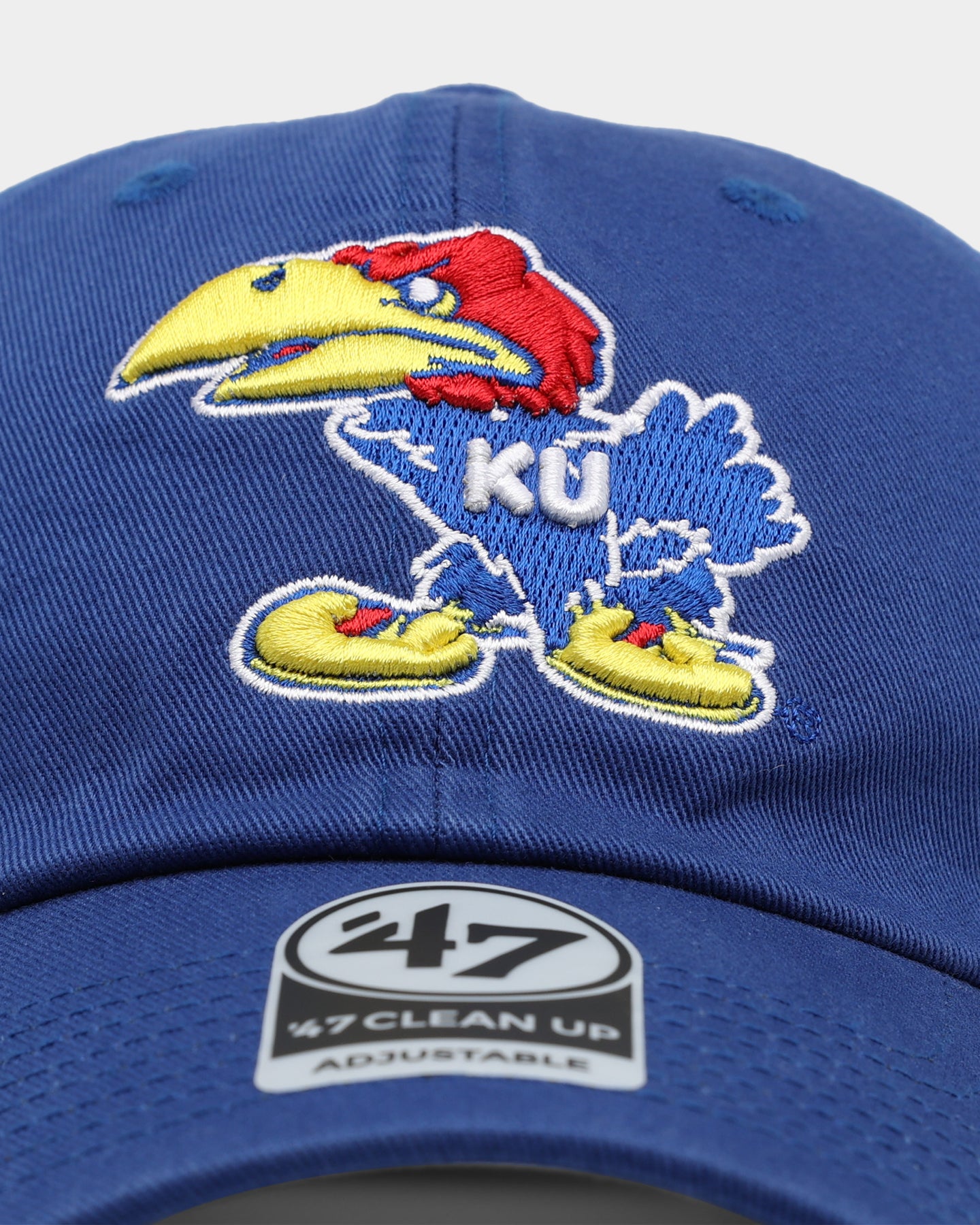 47 Brand Kansas Jayhawks '47 Clean Up Adjustable Strapback Hat - Royal Blue | NCAA College Basketball Fan Gear for Men & Women | Perfect for Game Day, Tailgating and Casual Wear
