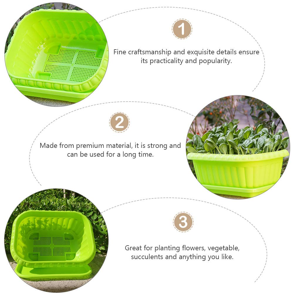 Housoutil 2-Pack Plastic Seedling Trays & Planting Boxes - Vegetable Growing Trays, Garden Planters for Vegetables, Herbs, Flowers - Ideal for Indoor/Outdoor Gardening, Greenhouse Use, and Home Planting Projects