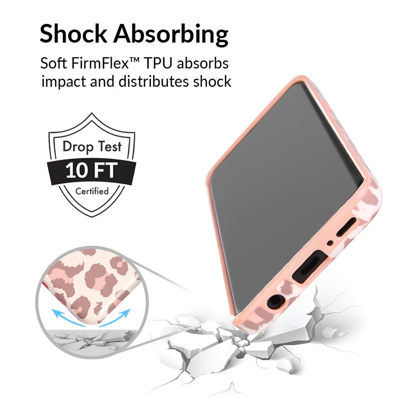 Samsung Galaxy Phone Case - Blush Leopard Print Protective Cover for Samsung S21/S20/S10/Note 20 - Stylish & Durable Slim Fit Case for Everyday Use & Travel