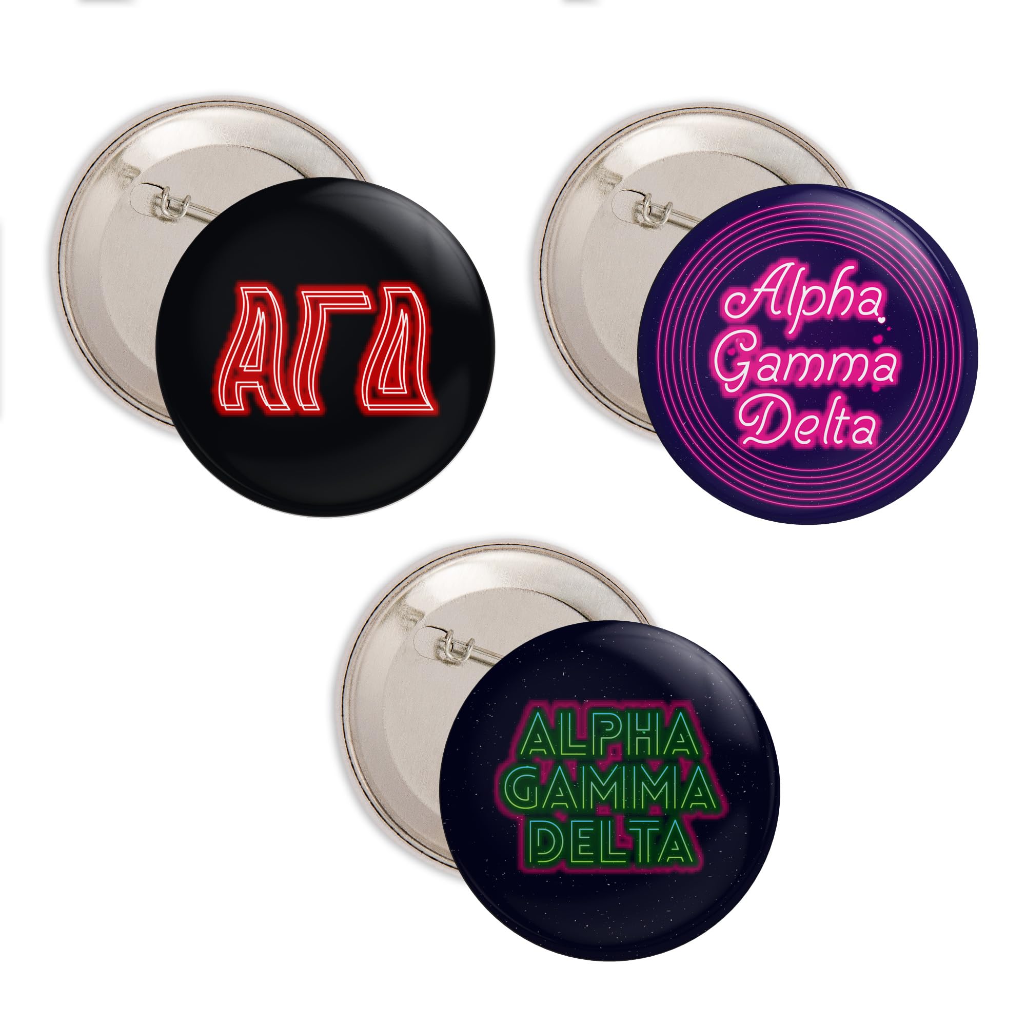 Desert Cactus Alpha Gamma Delta Sorority 3-Piece Pin Set - 2.25