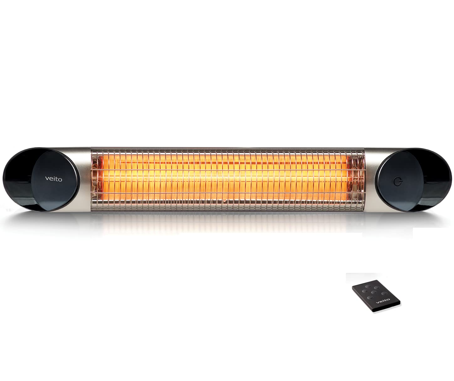 Outdoor Infrared Heater 2500W - Electric Patio Heater with Ceiling Mount - Silver Veito Deck Heater for Backyard, Garden & Outdoor Dining Areas
