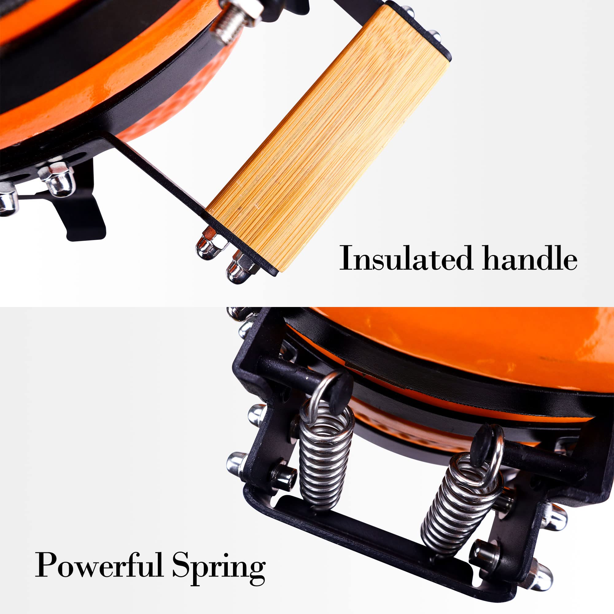 Ceramic Charcoal BBQ Kamado Grill Smoker - Portable Tabletop Outdoor Cooking Grill - Orange - Perfect for Backyard, Camping & Tailgating