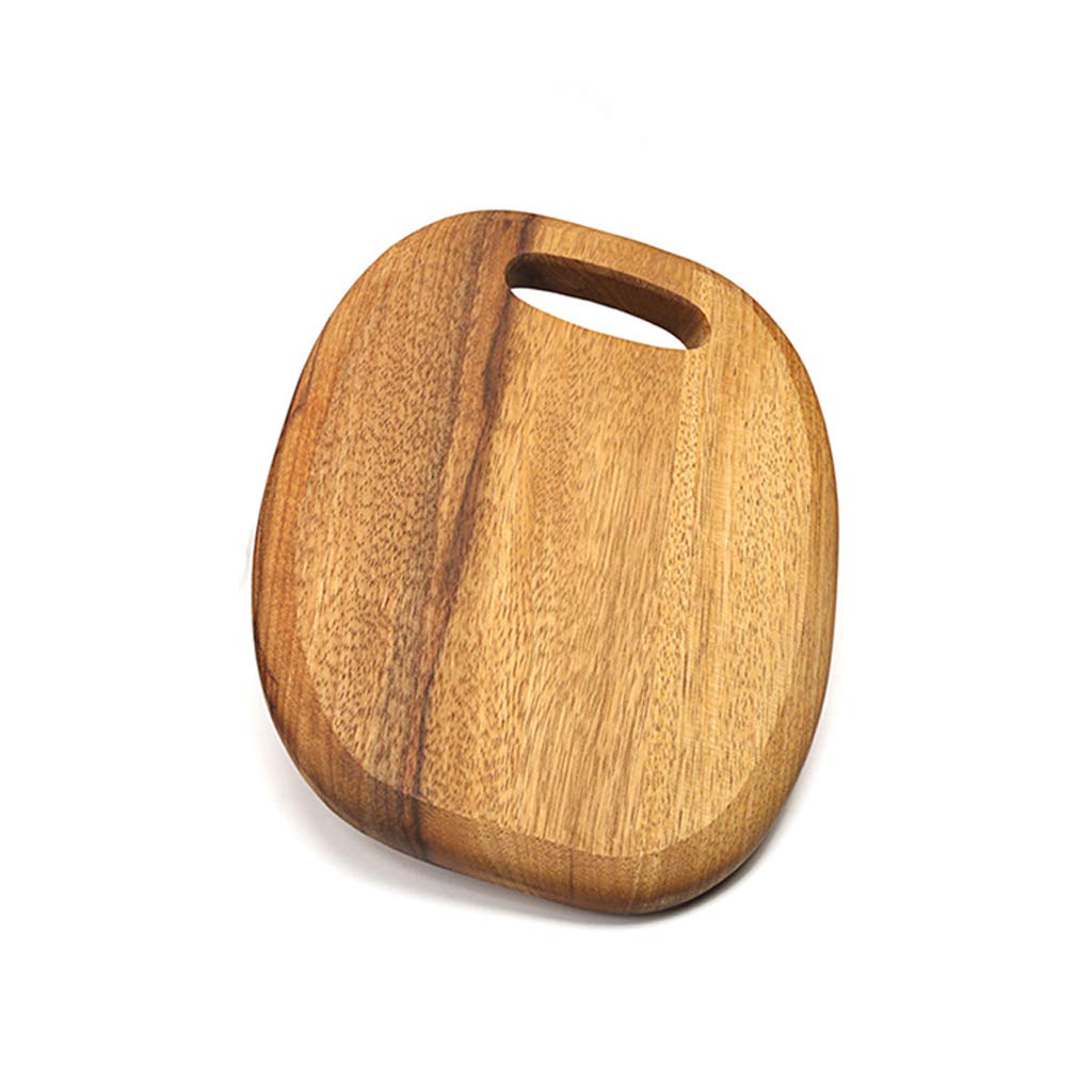Premium Solid Wood Round Chopping Board with Handle - 2cm Thick Kitchen Cutting Board for Bread, Fruits & Desserts - 2 Size Options - Perfect for Home Kitchen, Baking & Food Presentation