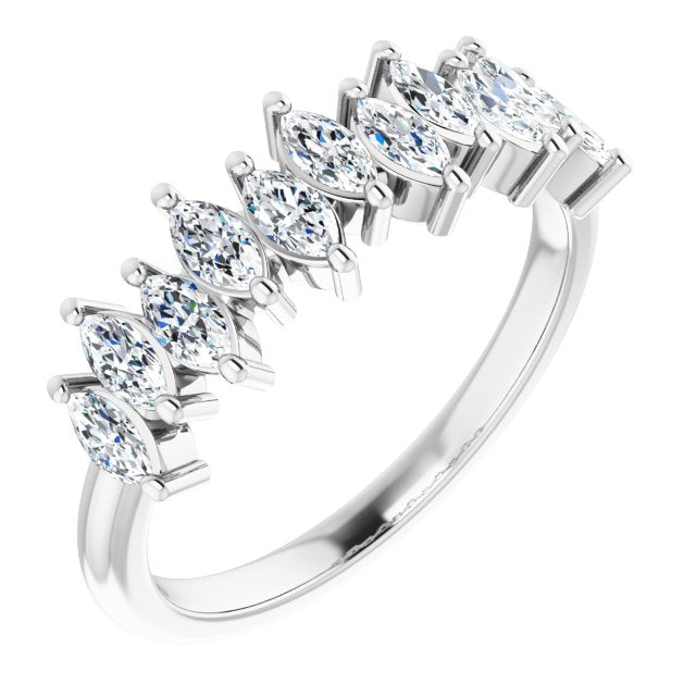 1.10 Carat Marquise Cut Diamond Wedding Band - Elegant Bridal Ring for Engagement & Anniversary Gifts