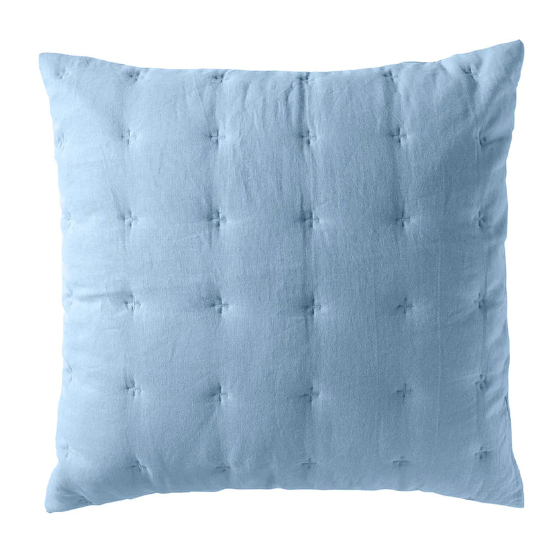 Premium Langston Blue European Pillowcase by Bianca - 100% Cotton Luxury Bedding for Home Decor, Hotel Style Accent Pillow Cover (20x20 inches) - Perfect for Master Bedrooms, Guest Rooms & Airbnb Styling