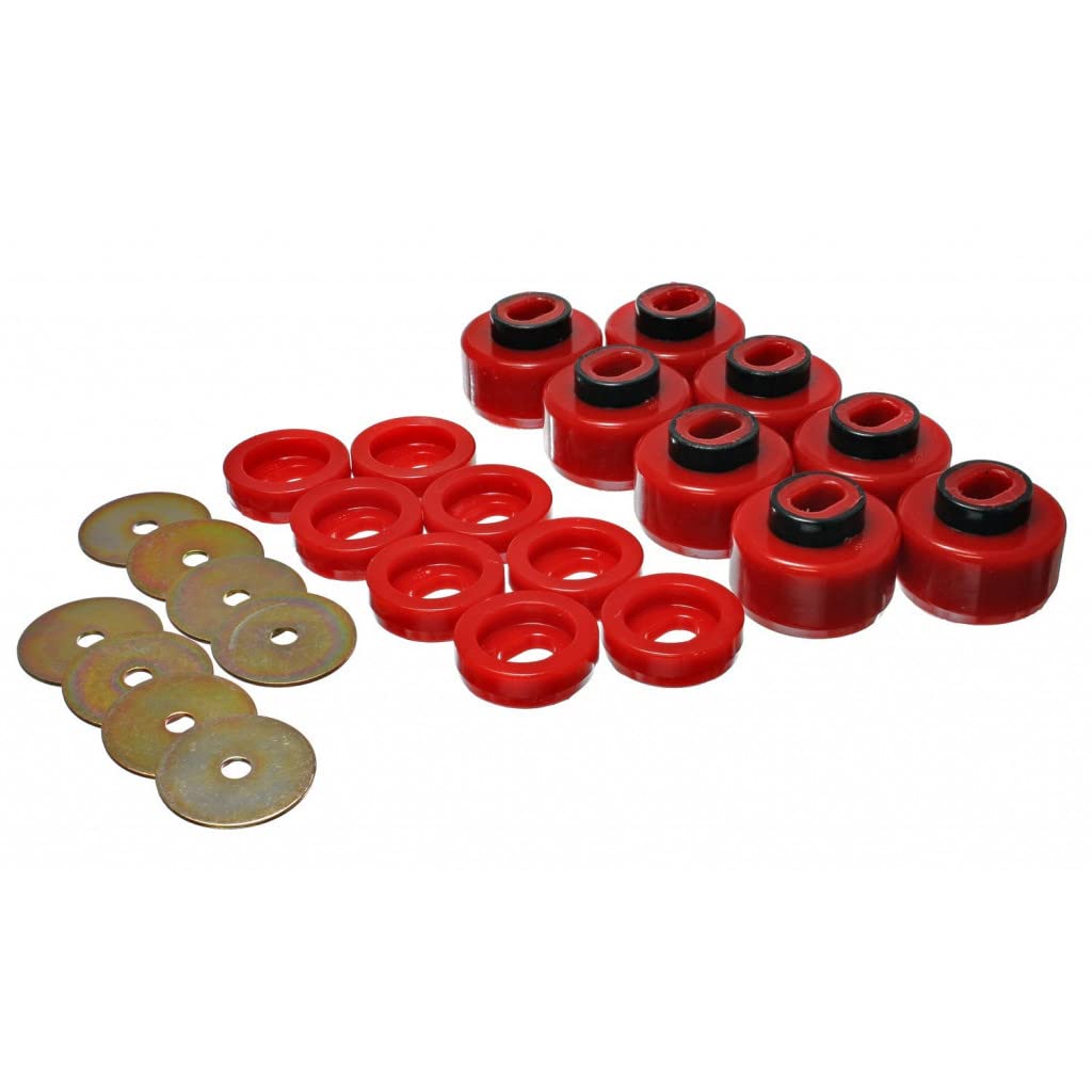 Energy Suspension Body Cab Mount Set for 2001-2004 Chevy Silverado 1500 - Red (3.4150R) | Durable Polyurethane Bushings for Smooth Ride & Reduced Vibration | Perfect for Off-Roading, Towing & Daily Driving