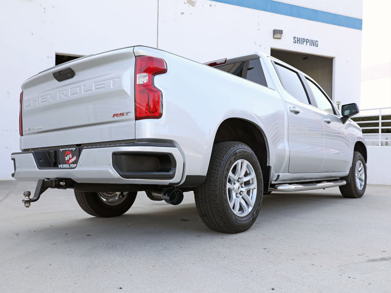 aFe Large Bore HD 3in 409 Stainless Steel DPF Back Exhaust System for 2020-2021 GM Trucks with L6 3.0L LM2 Diesel Engine - Black Tip | Performance Upgrade for Towing & Off-Road Driving