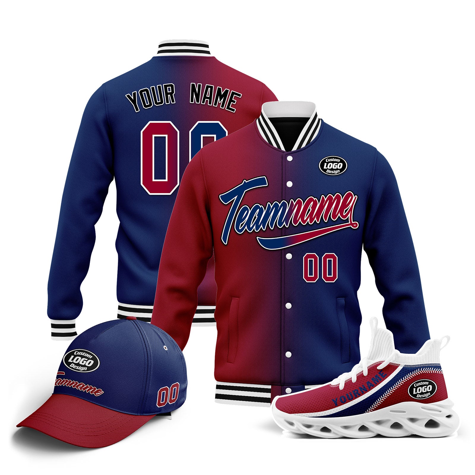 Custom Personalized Jacket, MaxSoul Shoes & Hat Combo Set - Stylish Outfit for Men & Women | Perfect for Casual Wear, Street Fashion & Outdoor Activities | D028016-3