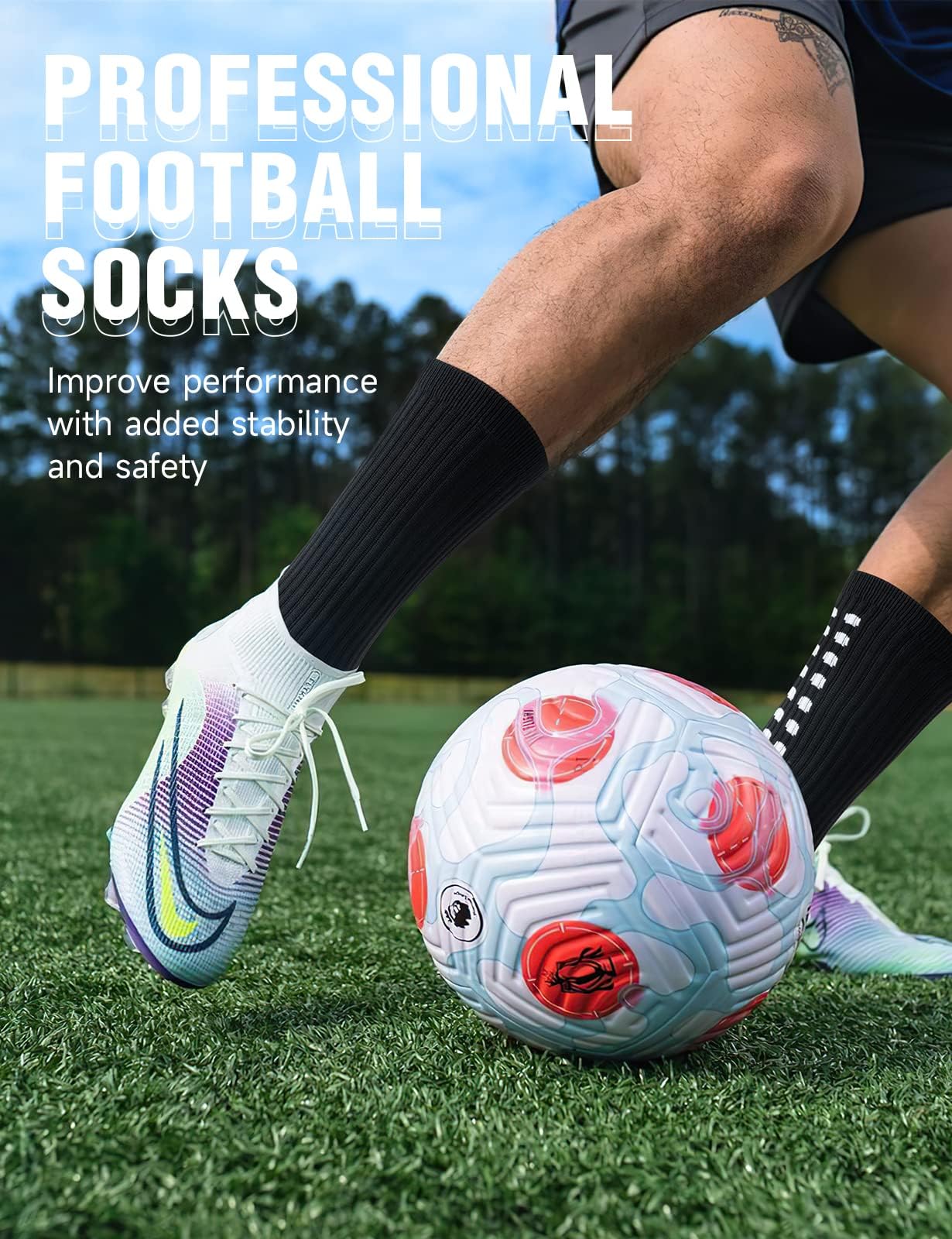 Non-Slip Grip Socks for Men & Women - Anti-Slip Soccer Socks, Yoga & Pilates Socks with Traction - Perfect for Sports, Workouts, and Indoor Activities