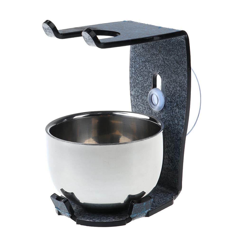 barenx Acrylic Stand Stainless Steel Shaving Soap Bowl - Premium Shaving Accessory for Men's Grooming Kit - Perfect for Wet Shaving, Beard Care & Travel