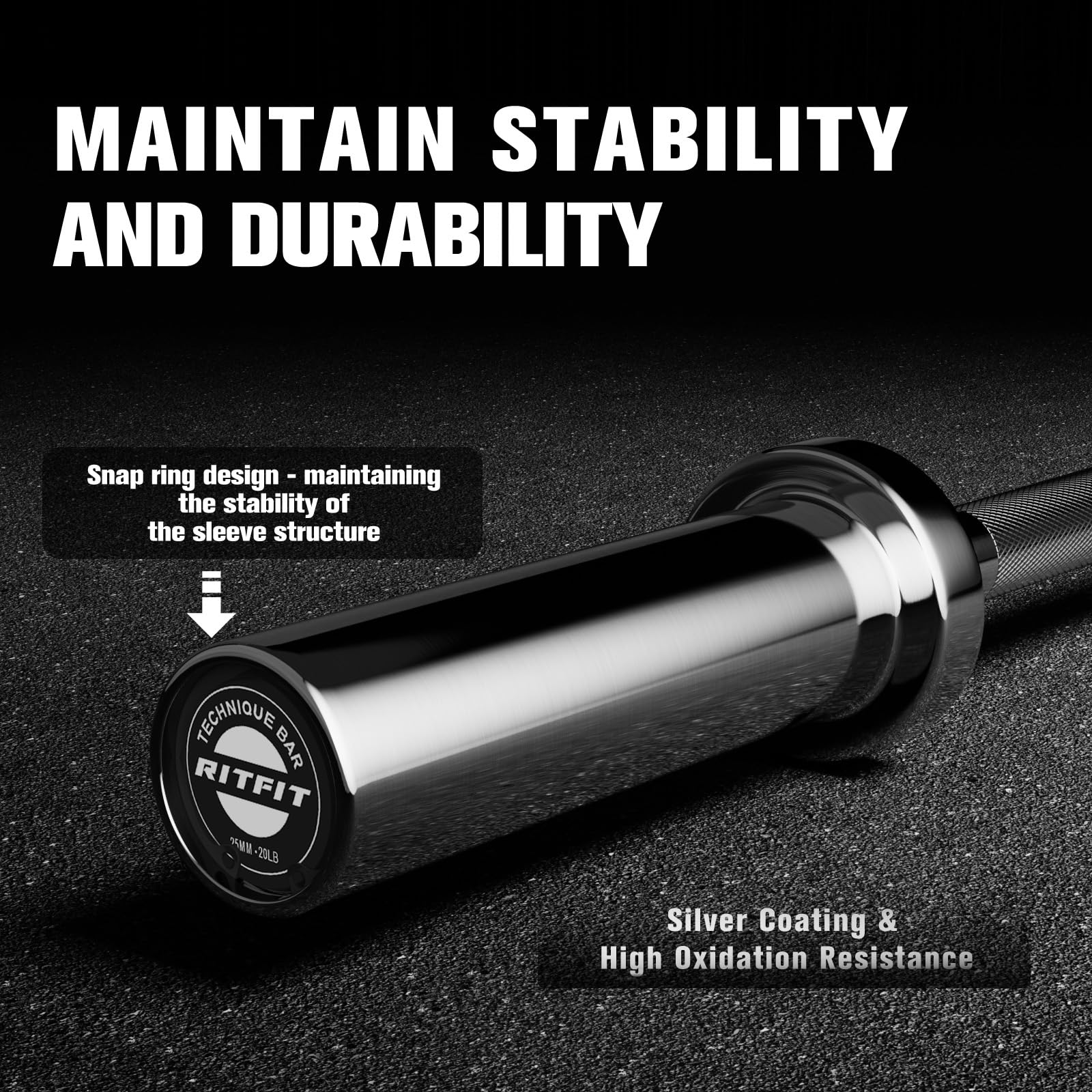 RitFit Olympic Barbell Weight Set - 4ft/6ft Strength Training Bar with 35lb/85lb Weight Plates (55-115lb Total) - Home Gym Equipment for Squats, Deadlifts, Bench Press & Strength Training - Perfect for Garage Gym, CrossFit & Powerlifting Workouts