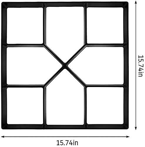 Reusable Concrete Walk Maker - 15.75x15.75 Inch DIY Garden Paver Mold for Cement, Stone & Pavement Design - Perfect for Patio, Walkway & Pathway Landscaping Projects