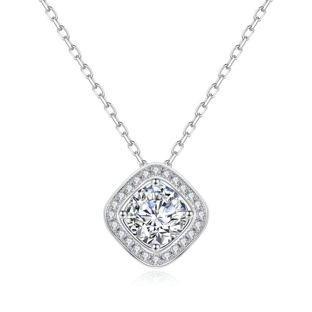 1 CT Square Moissanite Necklace for Women - Premium Luxury Jewelry Gift for Anniversary, Wedding & Special Occasions