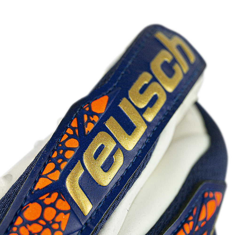 Reusch Attrakt Speedbump GK Goalkeeper Gloves - Blue/Gold - Professional Soccer Goalie Gloves for Training & Matches - Perfect for Youth & Adult Goalkeepers