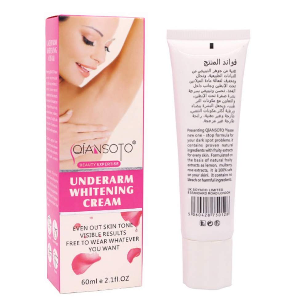 KISSION Natural Armpit Whitening Cream for Sensitive Skin - Intimate Areas, Underarms, Thighs & Body - Odor Elimination & Skin Brightening (60ml) - Perfect for Daily Use, Post-Waxing Care & Summer Freshness