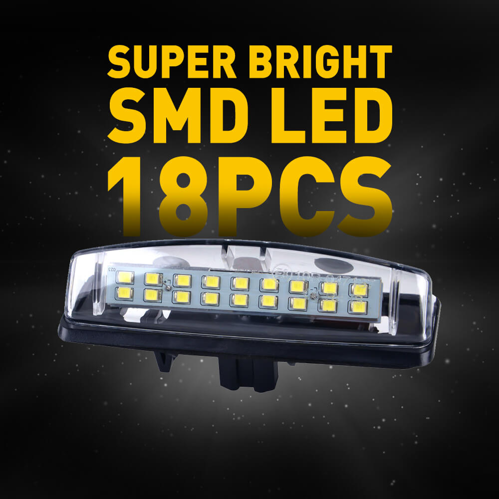 Bright Xenon White LED License Plate Light Assembly for Toyota & Lexus - Durable Replacement Tag Lights for Night Driving & Enhanced Vehicle Appearance