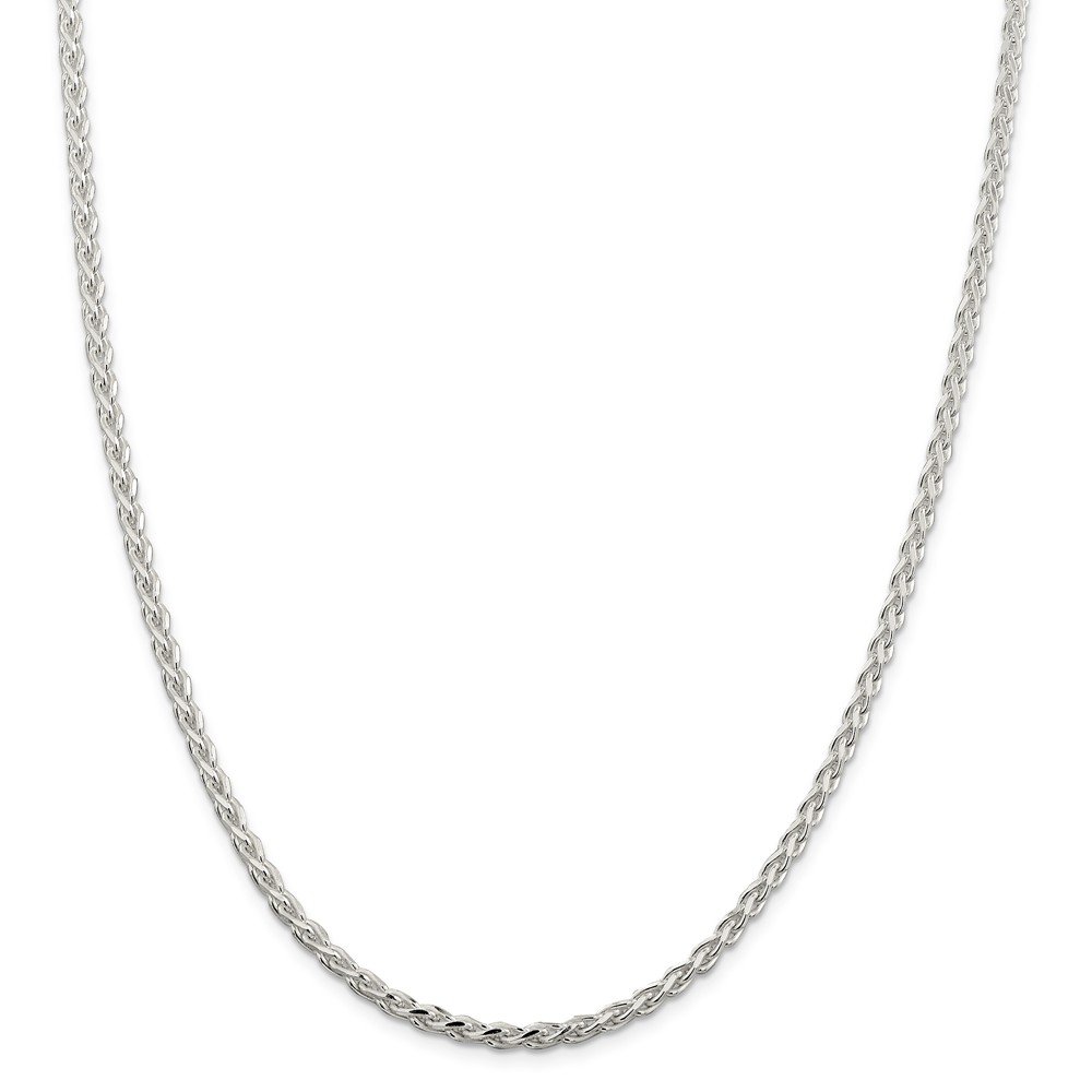 925 Sterling Silver 3.7mm Polished & Diamond-Cut 20 Inch Spiga Chain Necklace - Elegant Bracelet or Anklet for Women, Perfect for Gifts, Weddings & Everyday Wear