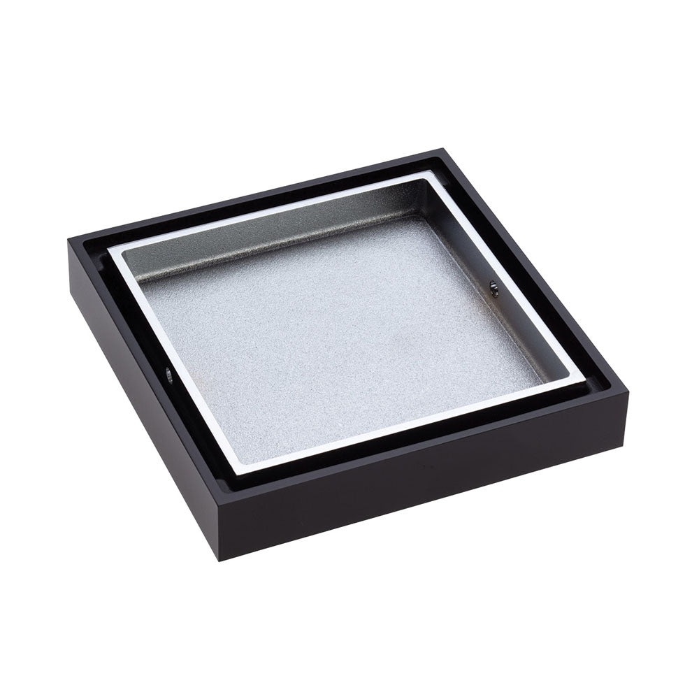Fienza TIW85DMBKCP 2-in-1 Square Tile Floor Waste Drain with 88mm Outlet - Matte Black & Chrome Finish - Ideal for Bathroom, Shower & Laundry Room Drainage Solutions