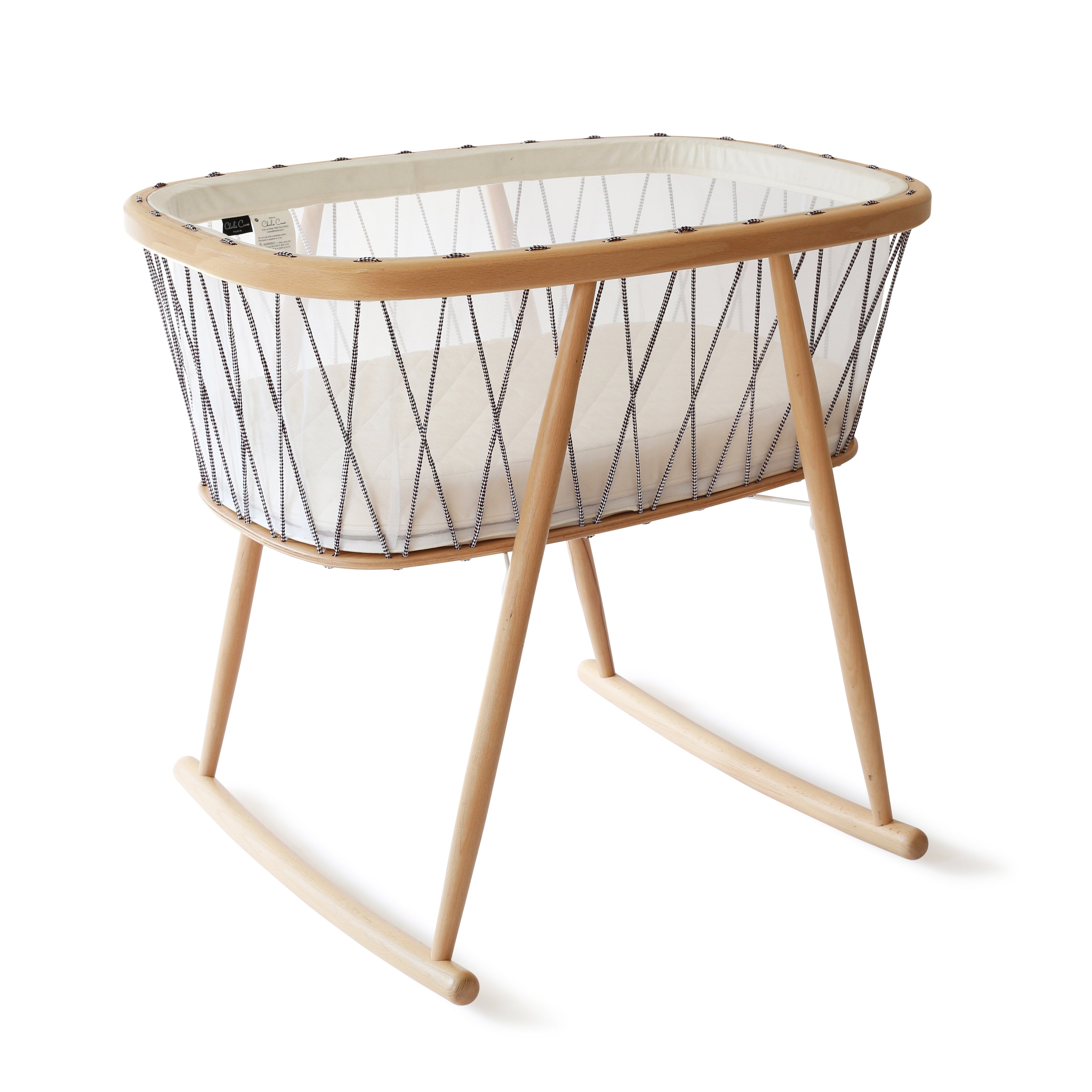 Charlie Crane Kumi Cradle - Modern Wooden Baby Rocking Crib with Adjustable Height, Perfect for Nursery, Bedroom & Travel | Safe & Stylish Infant Sleeper for Newborns to Toddlers