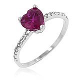 Ruby Red Heart Minimalist Ring - Dainty & Elegant Jewelry for Women - Perfect for Valentine's Day, Anniversary Gifts & Everyday Wear