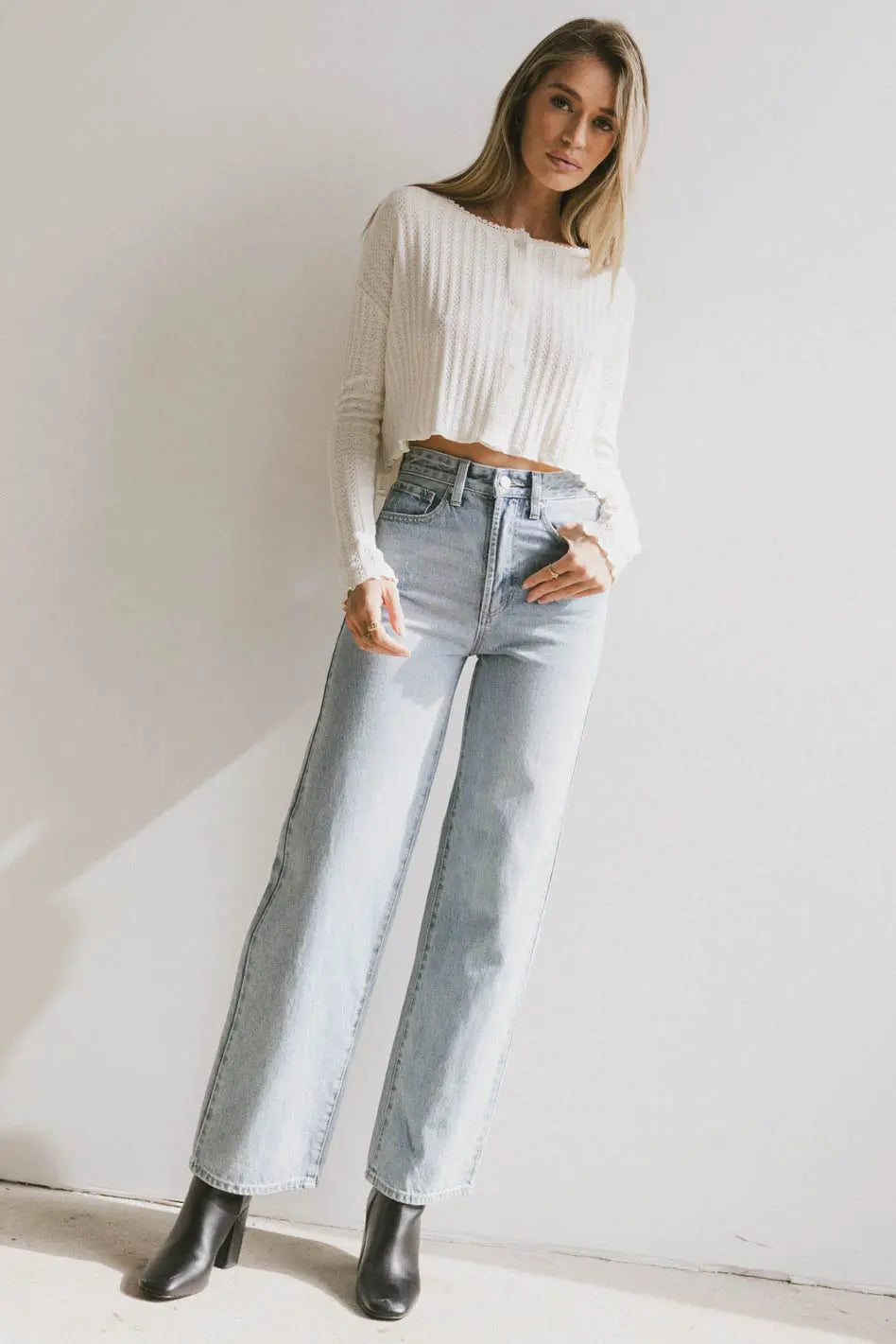Ester Wide Leg Jeans for Women - High Waisted Stretch Denim Pants - Comfortable & Stylish Casual Wear for Everyday Outfits, Work or Weekend