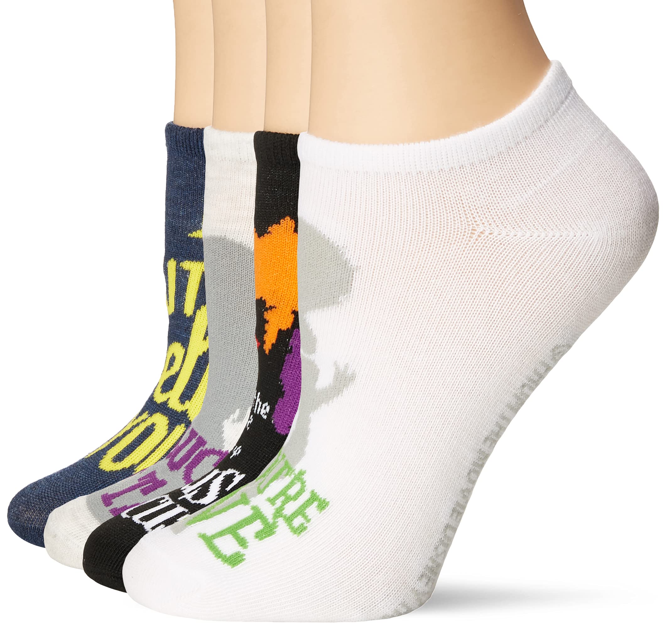 Disney Hocus Pocus Women's No Show Socks 5-Pack - Comfortable Invisible Socks for Sneakers, Flats & Casual Shoes | Halloween Cosplay & Everyday Wear
