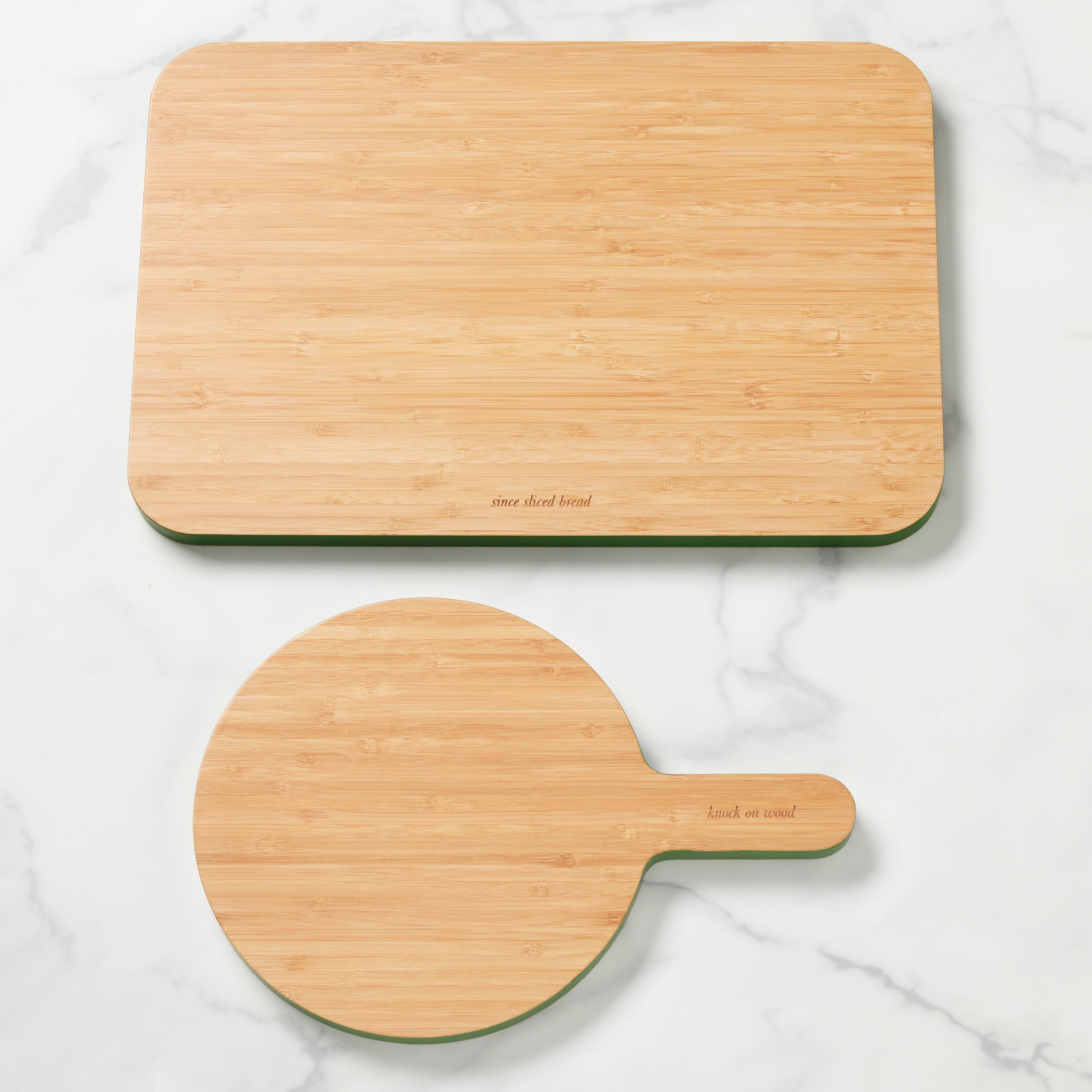 Premium Knock On Wood 2-Piece Bamboo Cutting Board Set - Durable Chopping Boards for Kitchen, Meat & Vegetables - Perfect for Home Cooking & Meal Prep
