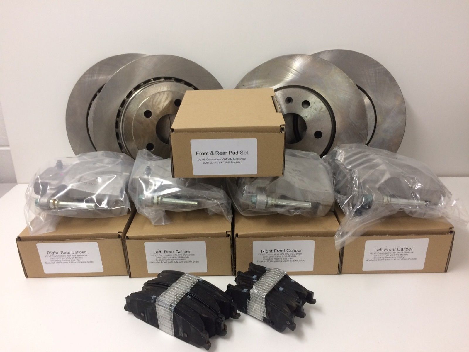 Holden VE VF WM WN V8 6.0L Brake Rotors, Calipers & Pads Set - High Performance Braking System for Commodore & Statesman - Perfect for Daily Driving & Track Use