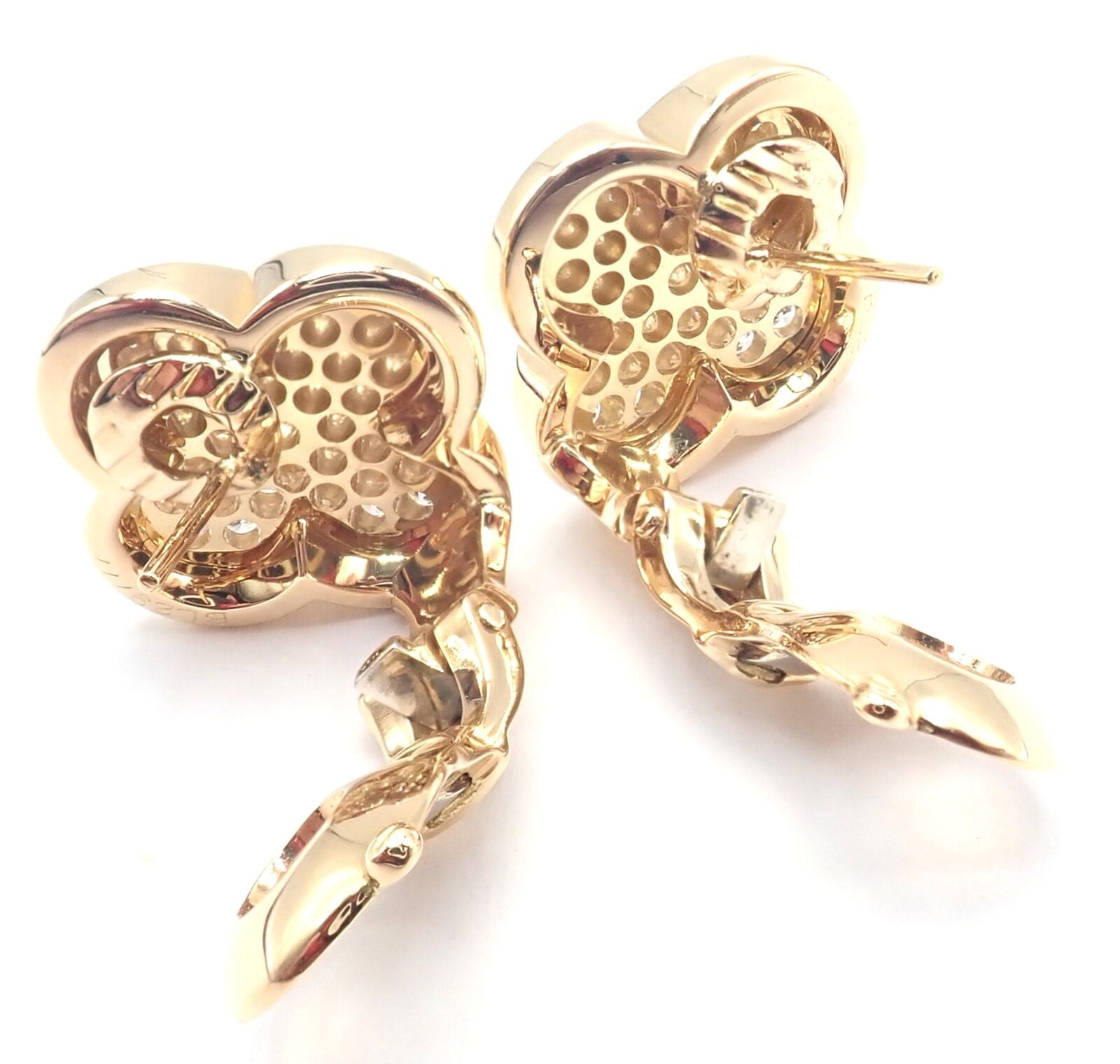 Authentic Van Cleef & Arpels 18k Yellow Gold Diamond Pure Alhambra Earrings - Luxury Jewelry for Women, Perfect for Weddings, Parties & Special Occasions