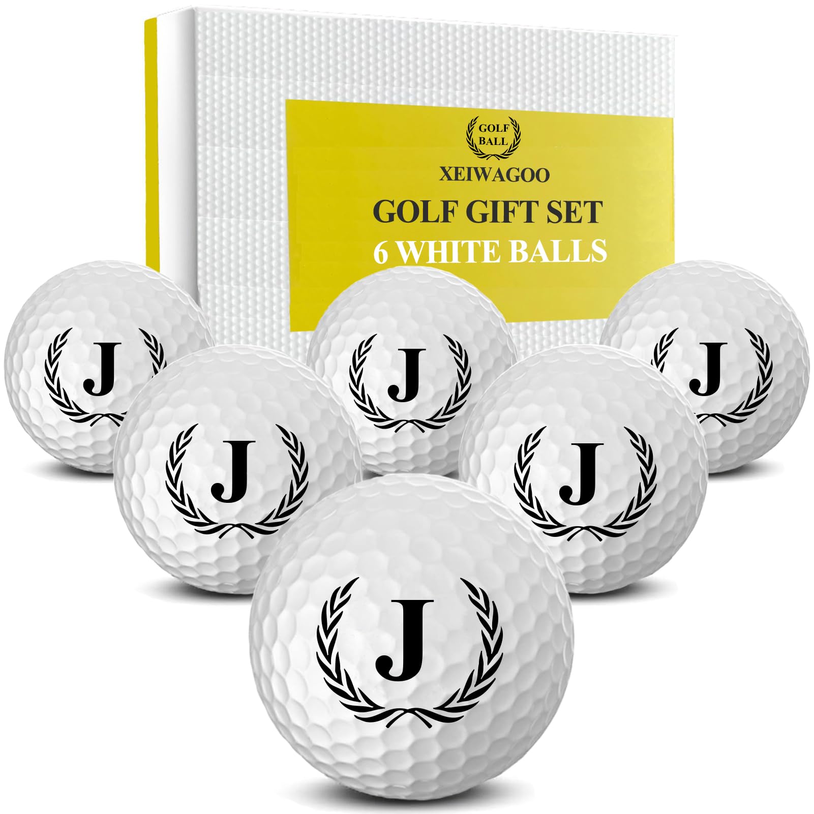 Personalized Golf Balls with Custom Initials - Unique Golf Gifts for Men, Dad, Mom & Golf Lovers (Set of 6) - Perfect for Birthdays, Father's Day & Golf Tournaments