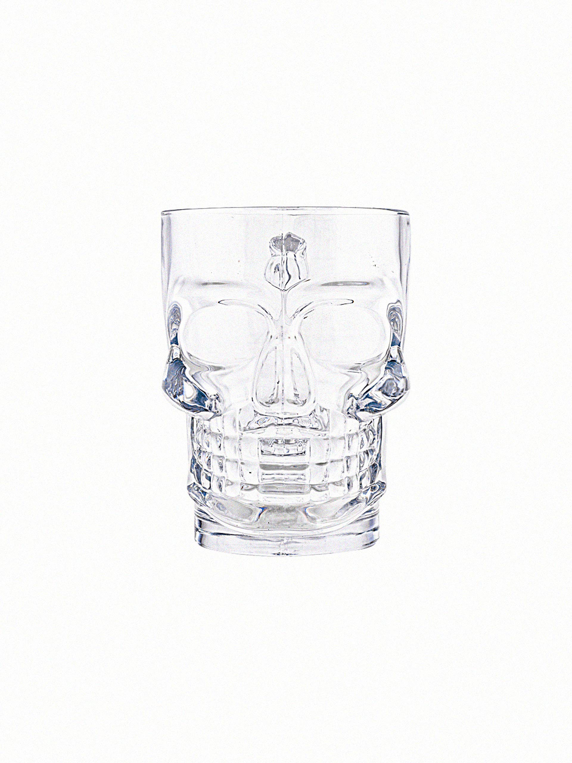 Premium Glass Skull Beer Mugs Set of 2 - 520ml Capacity - Gothic Barware for Halloween Parties, Themed Events & Unique Home Decor