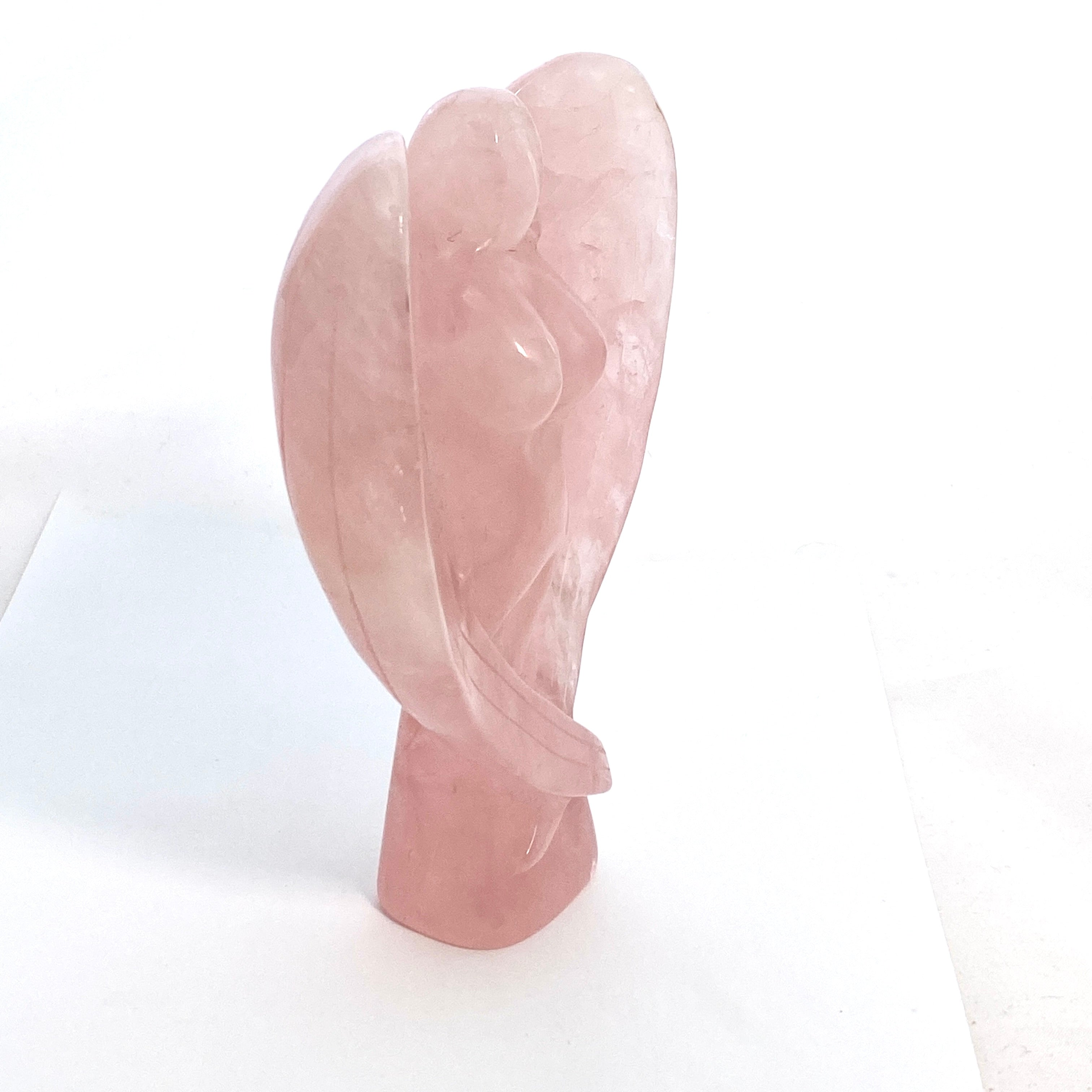 16cm Large Rose Quartz Angel Goddess Statue - Perfect for Home Decor, Meditation & Spiritual Healing Gifts