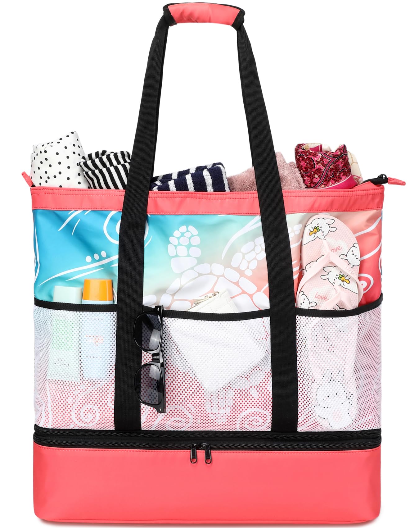 Waterproof Beach Tote Bag for Women with Cooler - Sandproof Pool Travel Tote