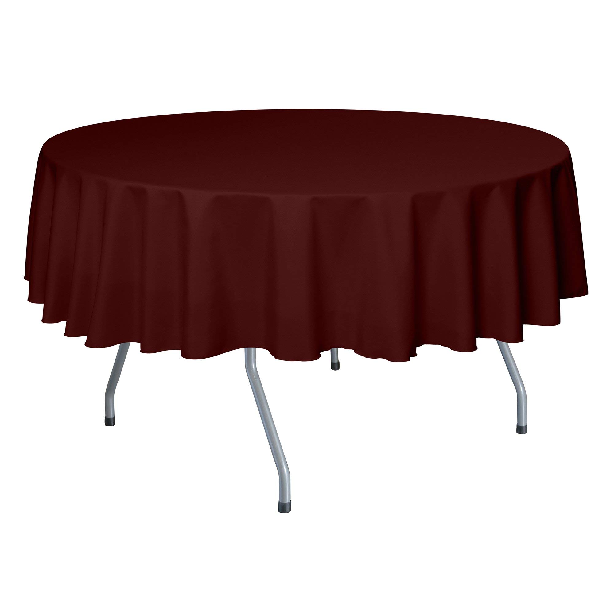 Premium 2-Pack 60-Inch Round Polyester Tablecloth - Wrinkle & Stain Resistant Linen-Like Fabric - Perfect for Dining Tables, Weddings, Parties & Events (Terracotta)