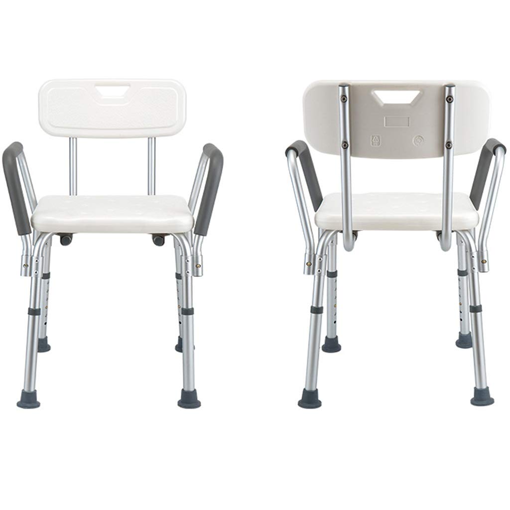DWW Shower and Bath Chair with Removable Back & Arms - Widened Safety Seat - Adjustable Height Bathtub Bench for Elderly & Disabled - Non-Slip Medical Bath Seat for Safe Showering & Bathing at Home
