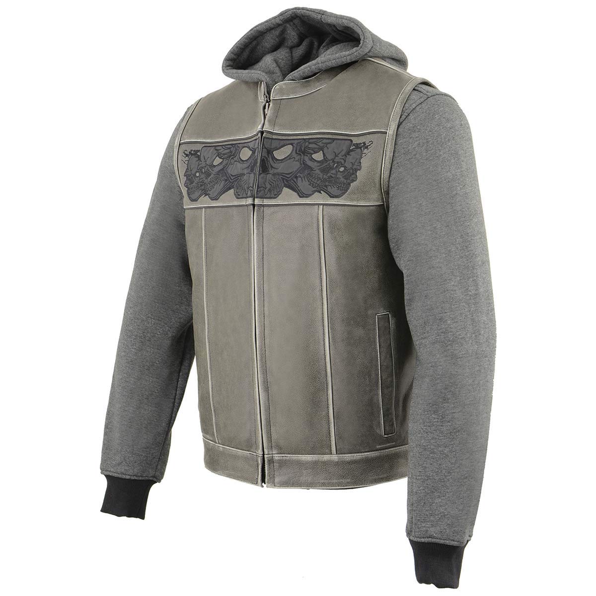 Milwaukee Leather Men's Classic Collarless Motorcycle Vest - Genuine Leather Biker Jacket for Harley Riders | Size Large | Durable & Stylish Riding Gear for Cruiser Motorcycles & Road Trips