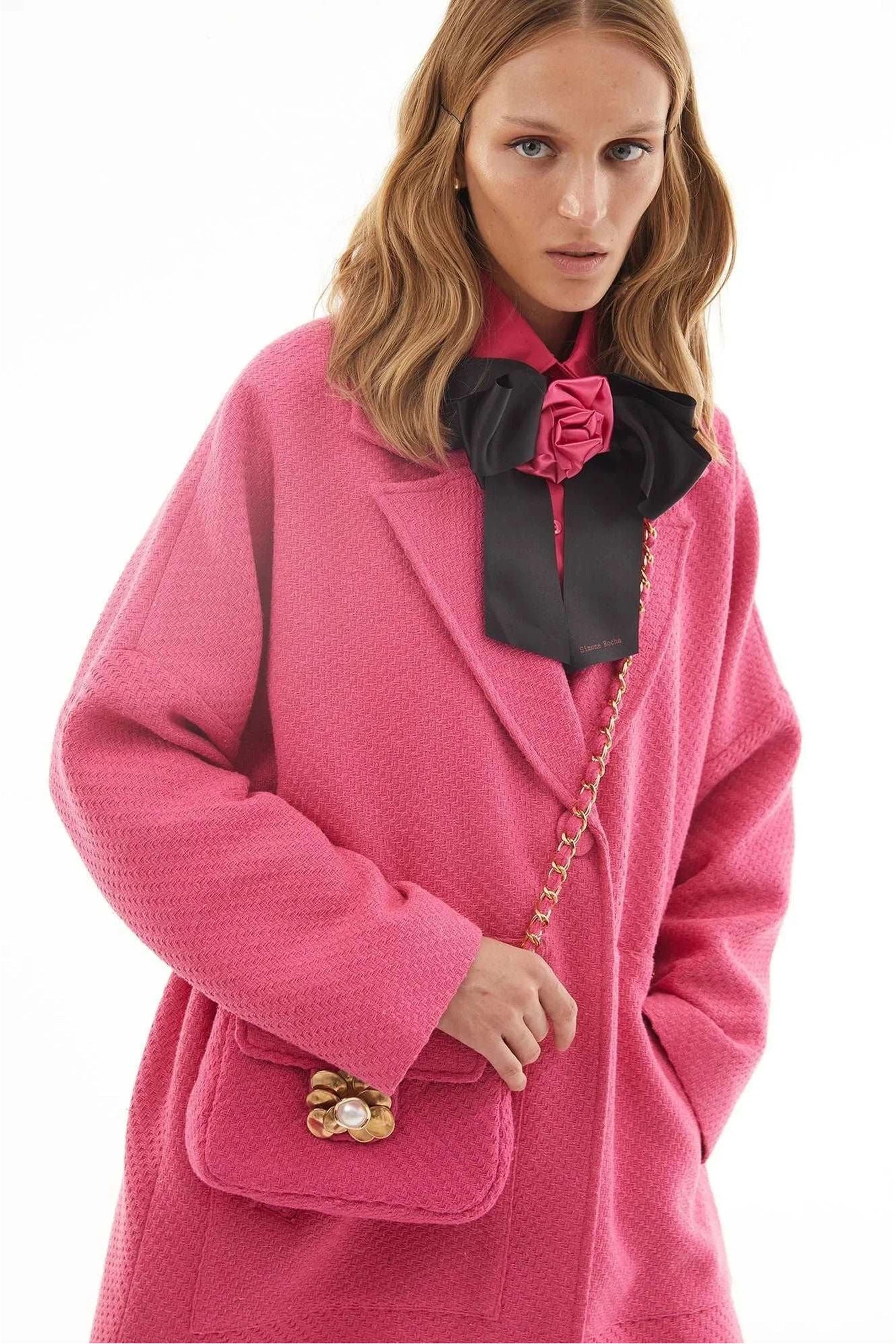 Women's Nina Tweeted Coat in Pink | Elegant Winter Outerwear for Casual & Formal Occasions