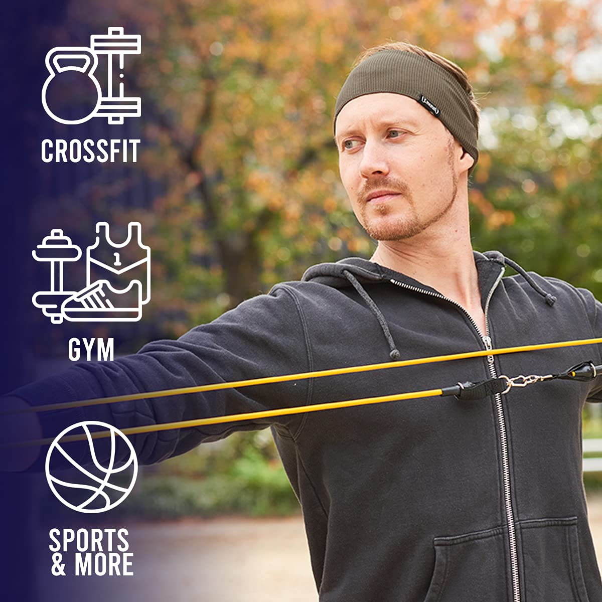 Moisture Wicking Sports Headbands for Men & Women - Lightweight Yoga, Crossfit & Running Head Wraps - Breathable Workout Sweatbands for Gym, Tennis & Outdoor Activities