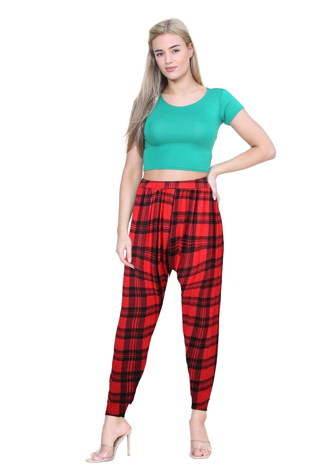 Janisramone® Women's Printed Alibaba Harem Pants | Trendy Boho Lounge Pants for Women - Lightweight & Comfortable Casual Wear for Yoga, Travel, and Home