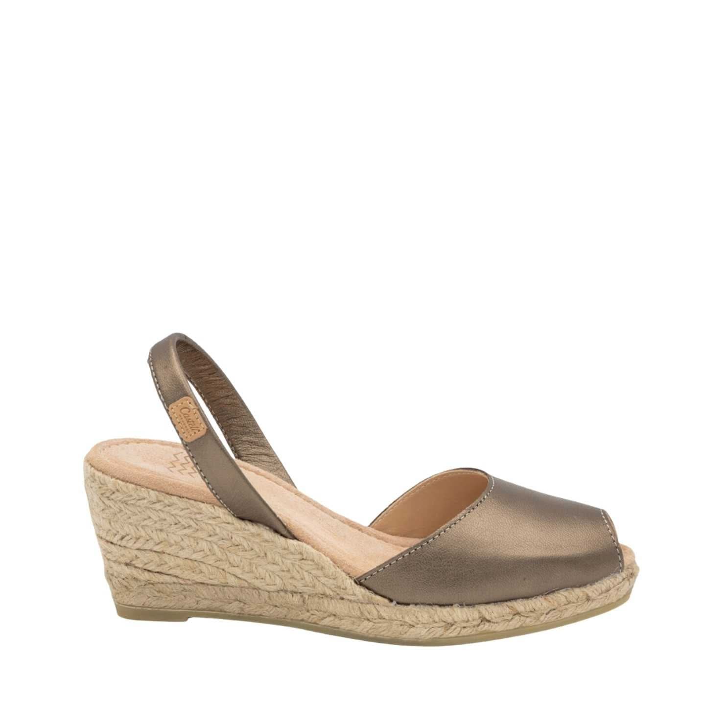 Metallic Open Toe Espadrille Sandals - Frida Montada 2006H Women's Fashion Shoes for Summer Beach & Party Wear
