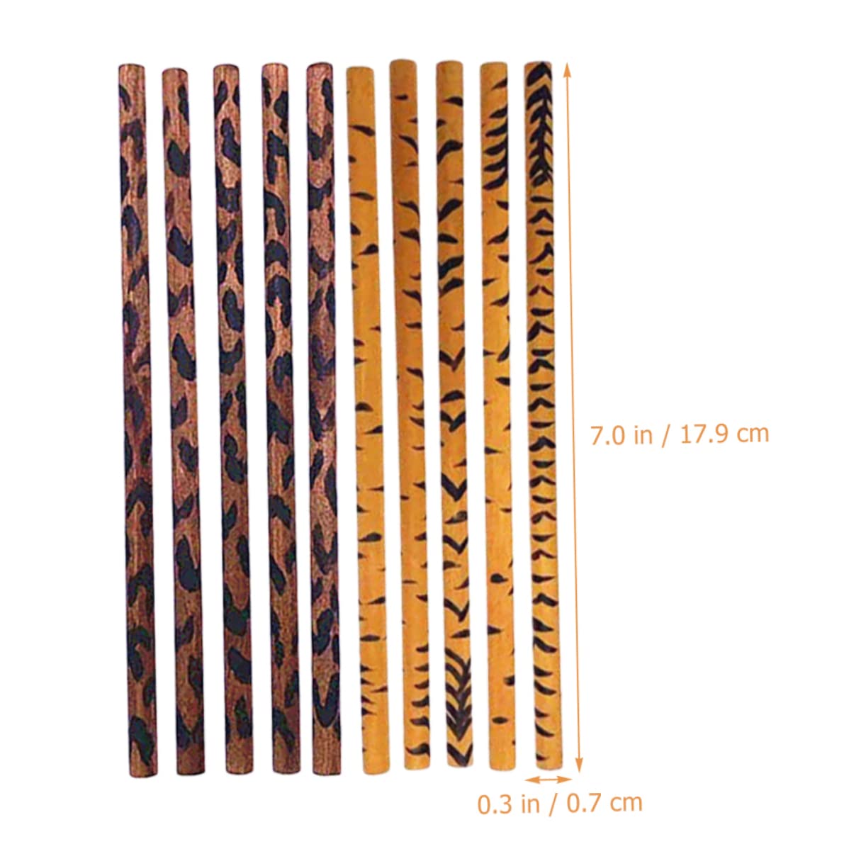 NUOBESTY 10pcs Animal Print Pencils - Wooden Log Design School Supplies for Kids, Party Favors, Classroom Rewards & Summer Camp Activities