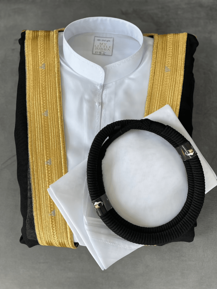 Al Amir 5-Piece Thobe Set for Men - Premium Cotton Islamic Prayer Outfit - Perfect for Eid, Ramadan & Mosque Wear