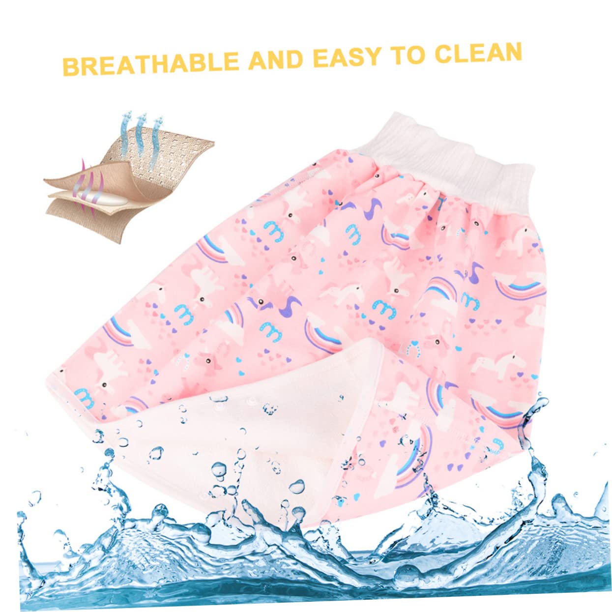 UPKOCH 2 Pack Washable Cotton Training Diaper Shorts for Toddlers - Soft Reusable Baby Underwear for Potty Training & Daycare Use