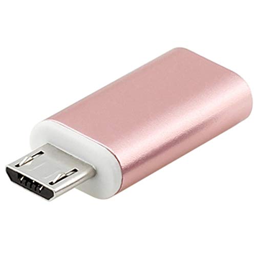 USB 3.1 Type C Female to Micro B Male Adapter - USB-C to Micro USB Converter for Android Charging & Data Transfer - Rose Gold (6 Inch) - Perfect for Travel, Home & Office Use