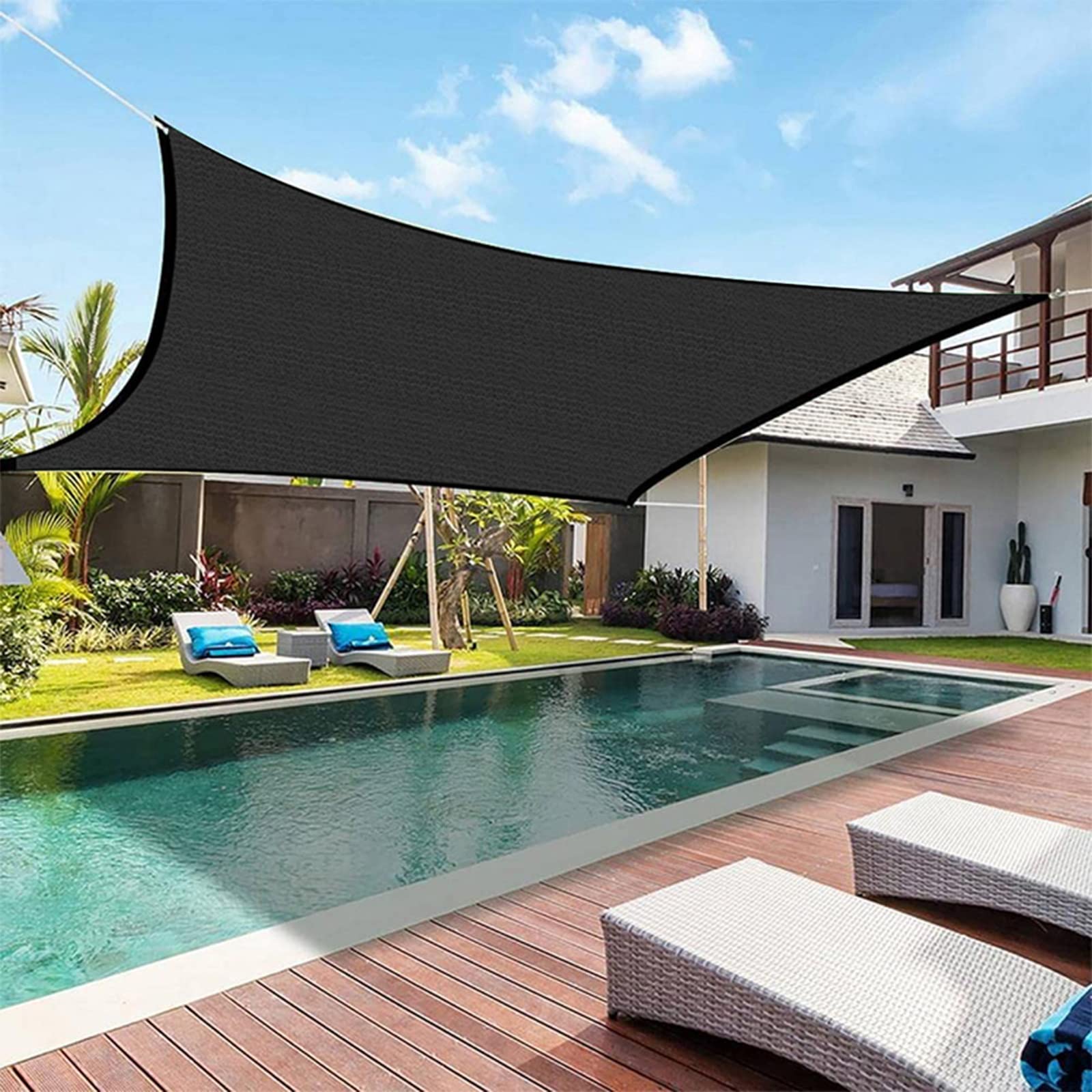 Sunshade for Patio & Pool - 95% UV Protection Rectangle Shade Sail, Outdoor Sun Awning for Garden, Backyard, Deck, and Beach