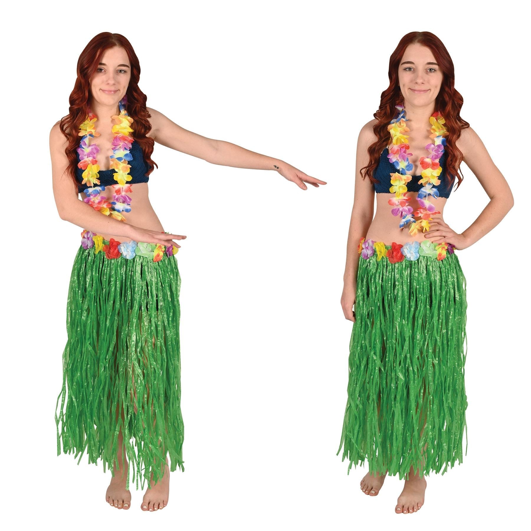 12 Pack Beistle Luau Party Adult Artificial Grass Hula Skirts - Tropical Hawaiian Costume for Women & Men - Perfect for Luau Parties, Halloween, Themed Events & Hawaiian Nights