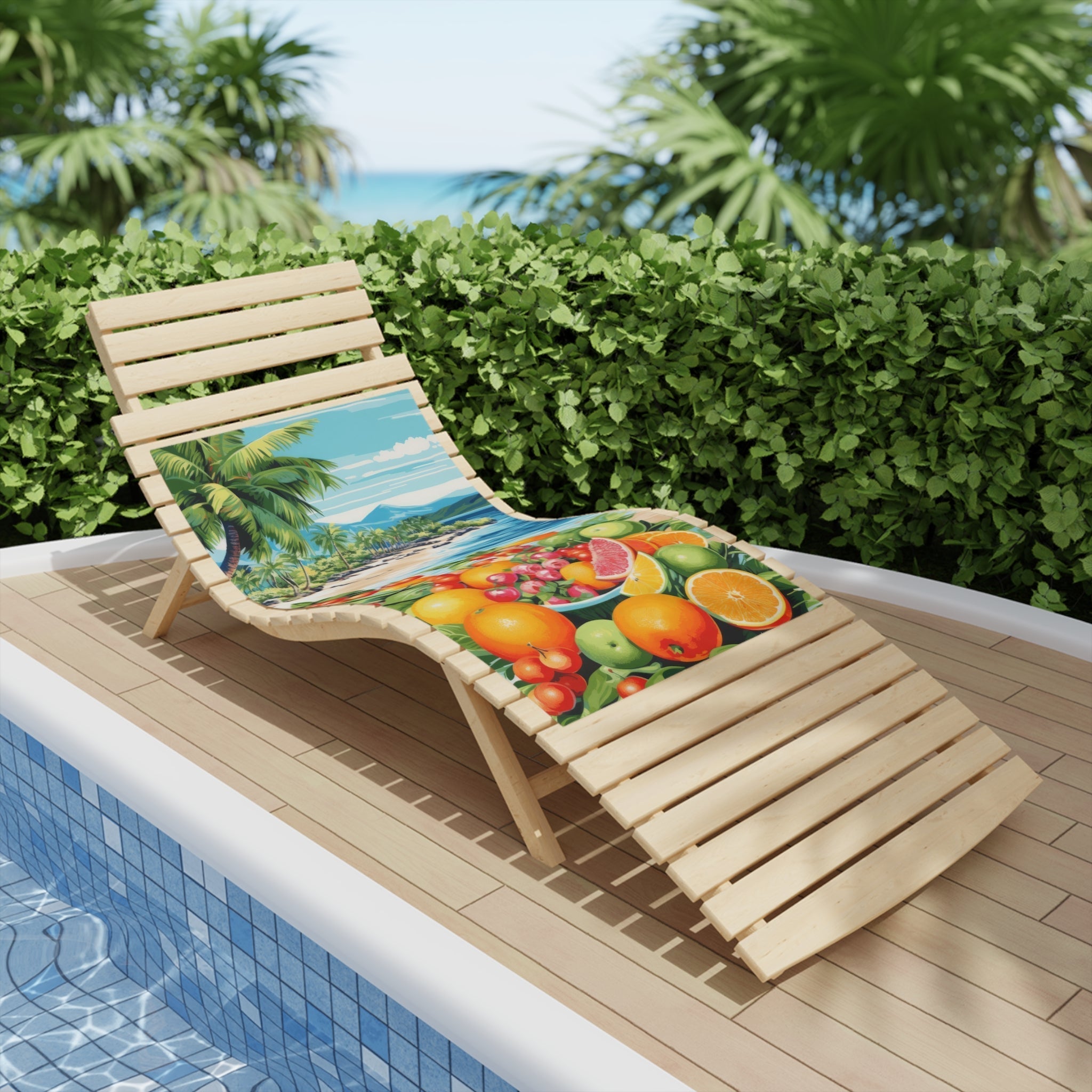 Premium Fruits Print Beach Towel - Soft, Absorbent & Quick-Drying for Pool, Beach & Outdoor Activities